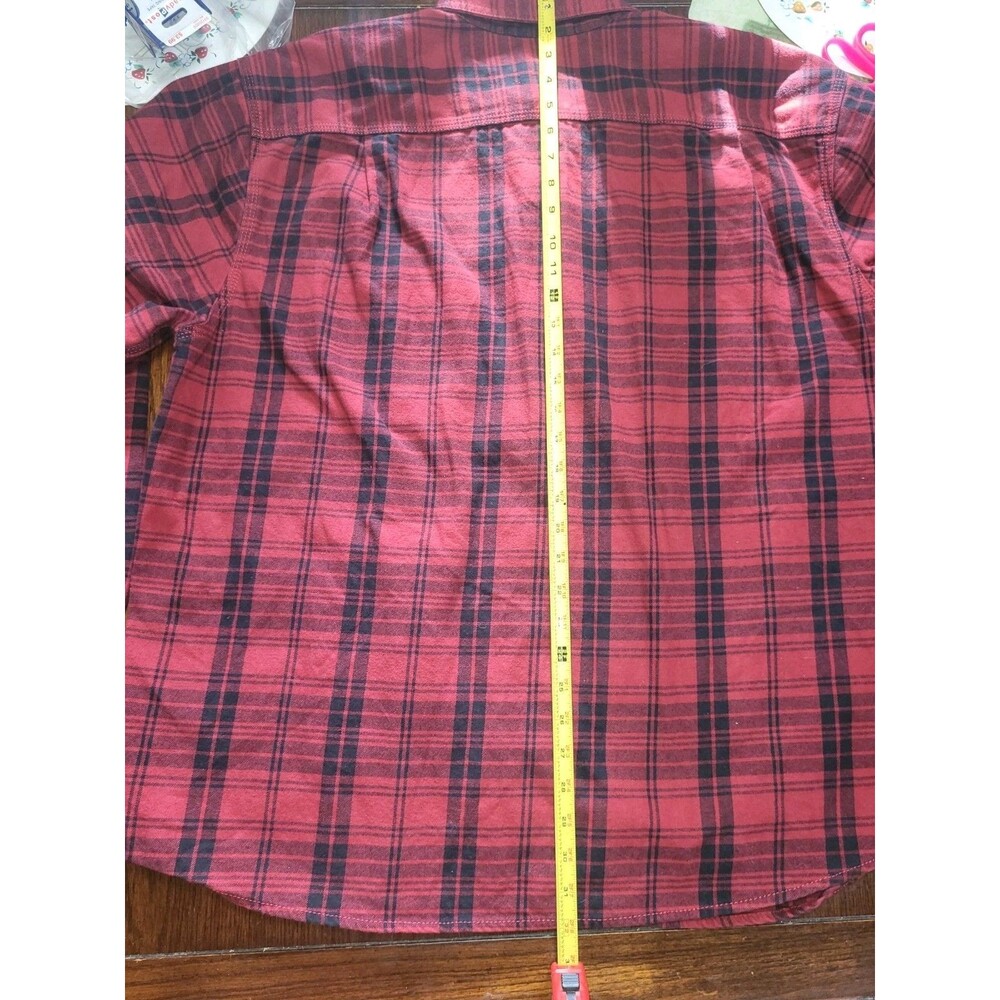 Ridgecut Toughwear Men's 2XL Heavyweight Plaid Flannel Shirt Red Black Workwear - Picture 5 of 9